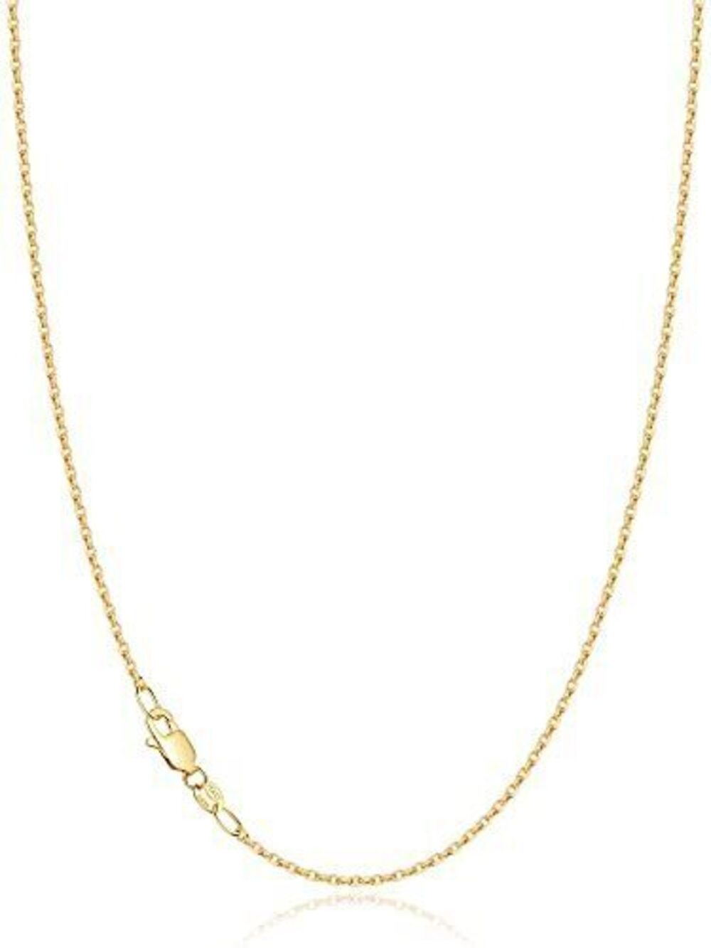 2321 18K Gold Plated Chain Necklace , 1.2mm Cable Chain 18K Gold Plated